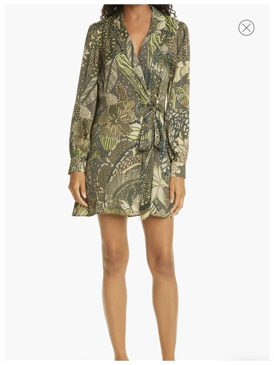FARM Rio Dresses & Skirts - FARM Rio Green Cool Leopard Mini Wrap Dress